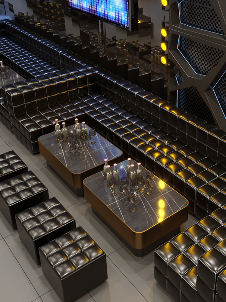 Bespoke Bar Night Club Furniture Sectional Leather Seating Set - 图片 6