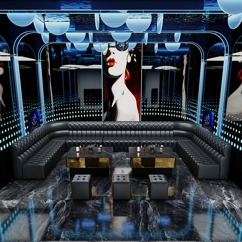 Bespoke Bar Night Club Furniture Sectional Leather Seating Set - 图片 9