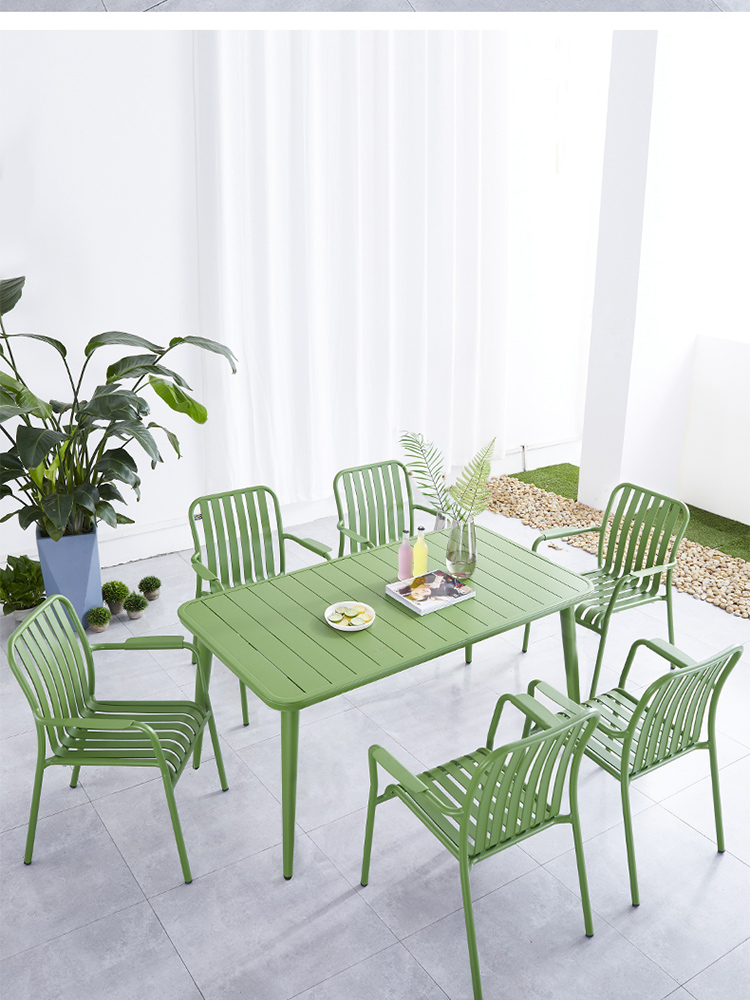 Waterproof Aluminum Outdoor Bistro Set - Colorful Patio Dining & Coffee Table with Chairs - 图片 2