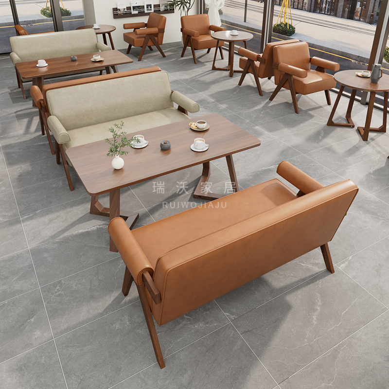 Modern PU Leather Restaurant Dining Set - 图片 2