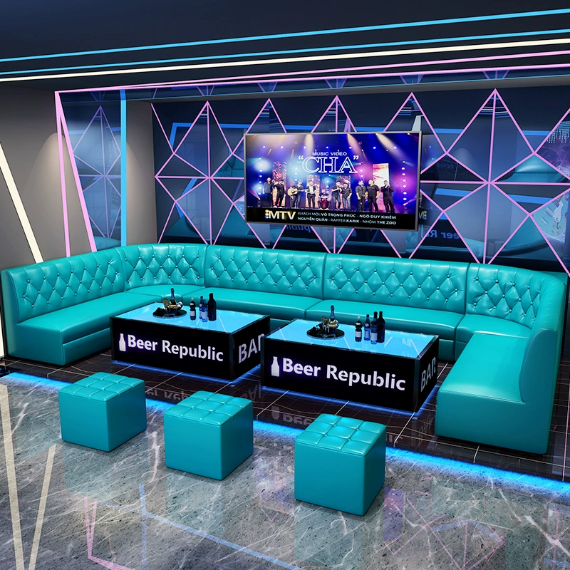 Bespoke Bar Night Club Furniture Sectional Leather Sofa Set