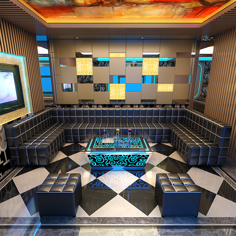 Bespoke Bar Night Club Furniture Sectional Leather Sofa Set - 图片 6