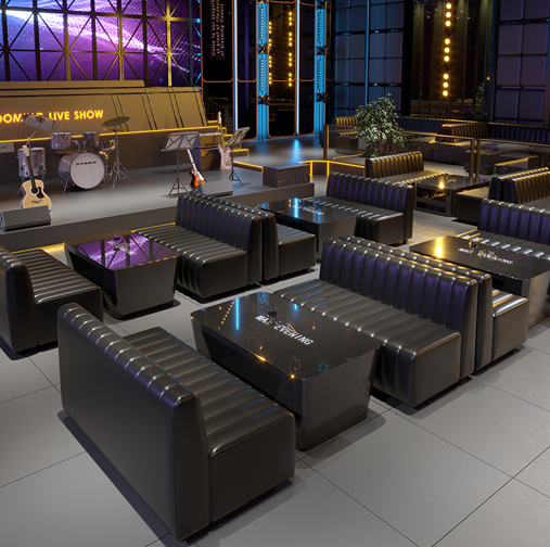 Bespoke Bar Night Club Furniture Sectional Leather Seating Set - 图片 10