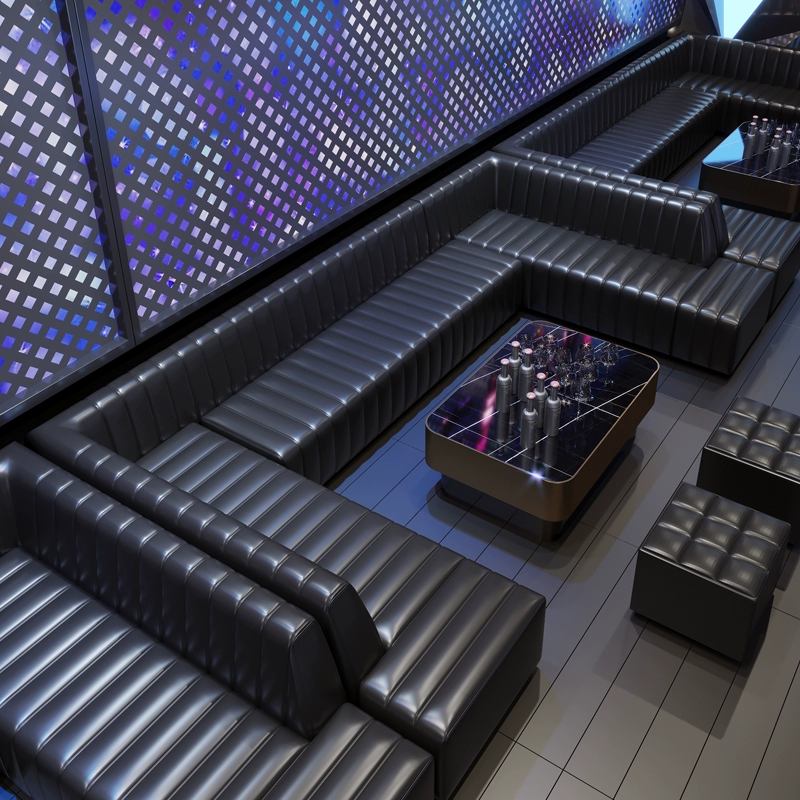 Bespoke Bar Night Club Furniture Sectional Leather Seating Set - 图片 11
