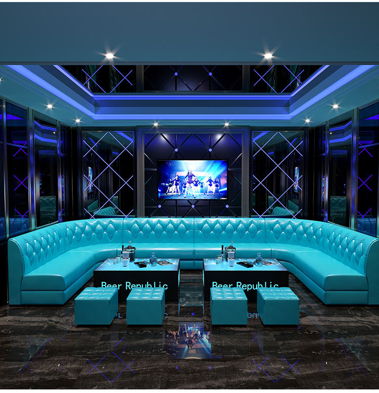Bespoke Bar Night Club Furniture Sectional Leather Seating Set