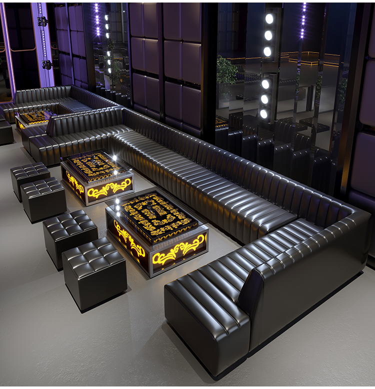Bespoke Bar Night Club Furniture Sectional Leather Seating Set - 图片 2