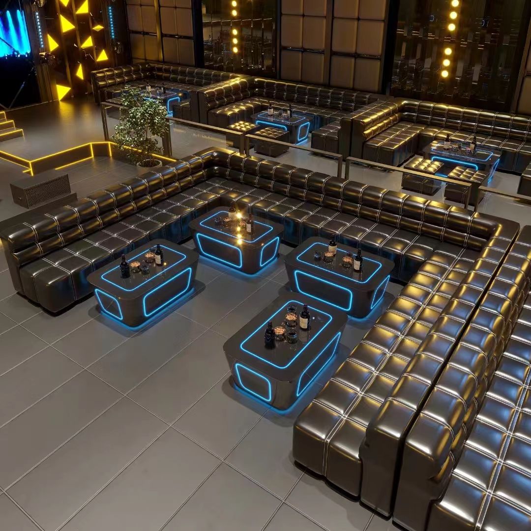 Bespoke Bar Night Club Furniture Sectional Leather Seating Set - 图片 3