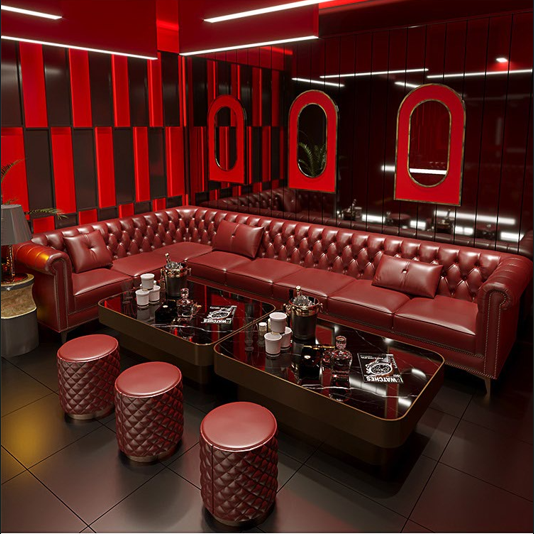 Modern LED Glow Stainless Steel Tables Stools for Hookah Venues - 图片 2