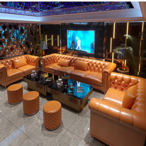 Modern  LED Glow Stainless Steel Tables Stools for  Hookah Venues