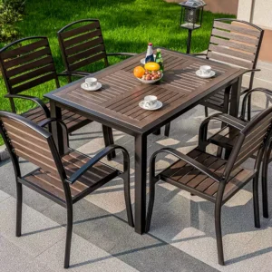 Modern Aluminum Bistro Set - Waterproof Patio Table and Chairs for Outdoor Dining & Relaxation